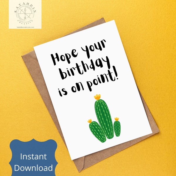 Printable card, Hope Your Birthday Is On Point, Instant Download, Digital Download Card