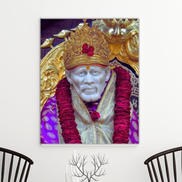 Printable Shirdi Sai Wall Art, Sai Baba Photo, Shirdi Sai print, Sai Baba Poster, Housewarming gift for good luck, Spiritual Home décor