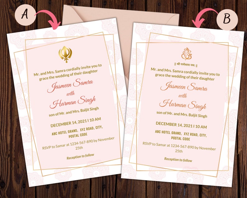 Printable Indian Wedding Invitation Wedding Template Evite - Etsy
