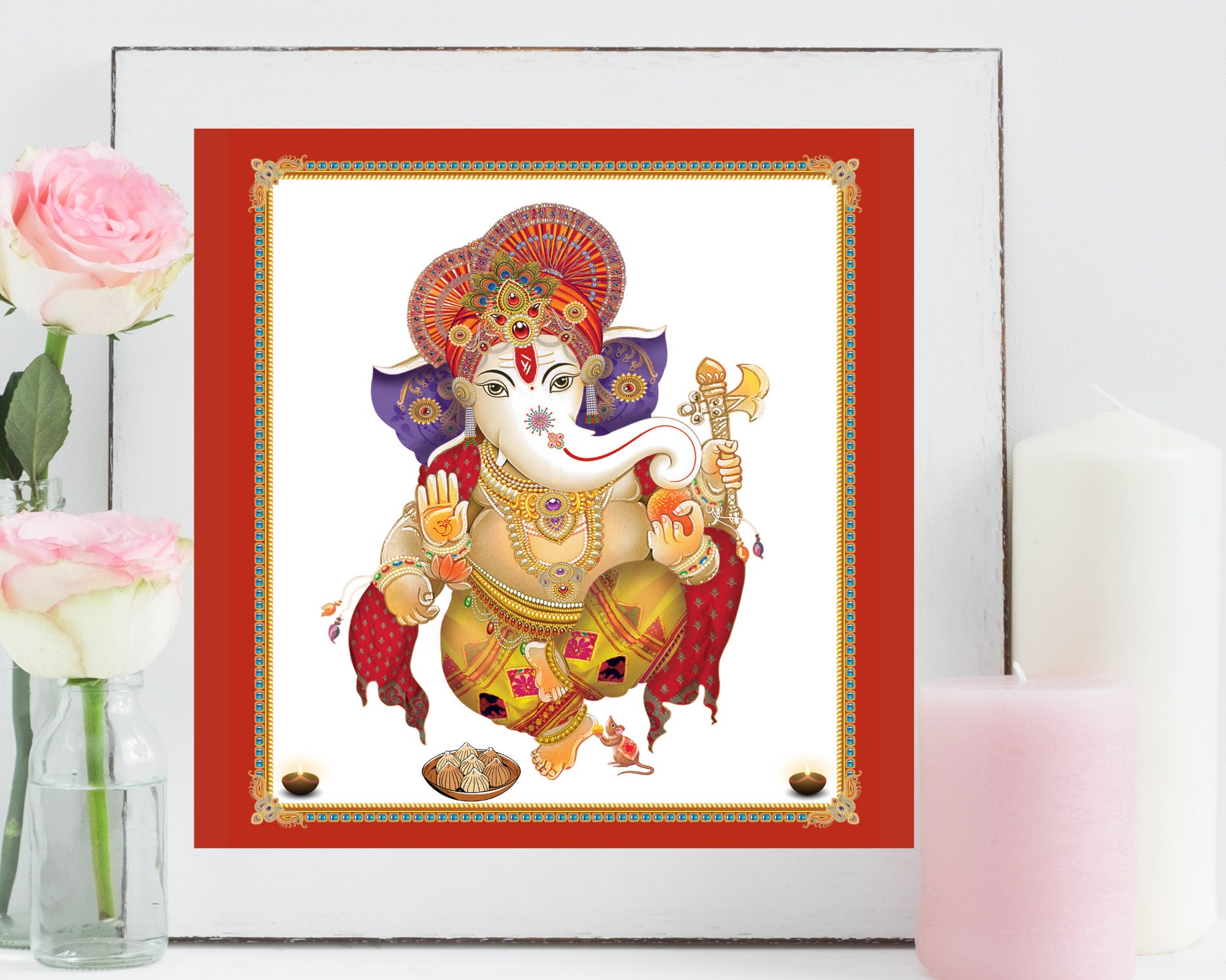 Printable Shri Ganesha Wall Art Ganpati Home Decor Hindu God Etsy