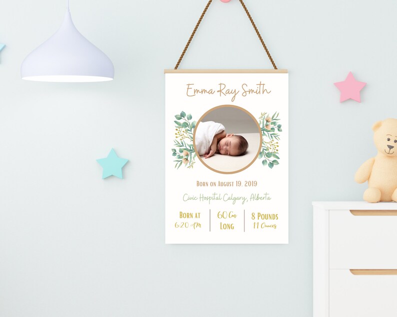 Printable Birth Stats Wall Art Personalized Newborn Gift - Etsy