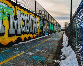 Eastern Promenade Graffiti Wall 2019 Digital Download, Modern Forest Wall Art, Eastern Promenade Portland, Maine Photography