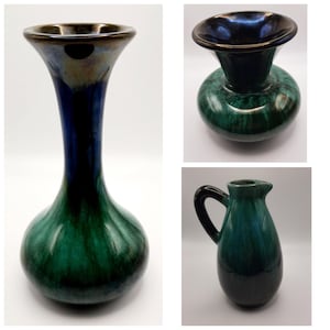 Vintage Blue Mountain Keramik Vasen & Krug