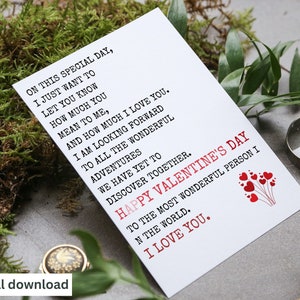 Tarjeta del Día de San Valentín Te amo mucho, Tarjeta del día de San Valentín para él, Esposo, Tarjeta del día de San Valentín para ella, Esposa