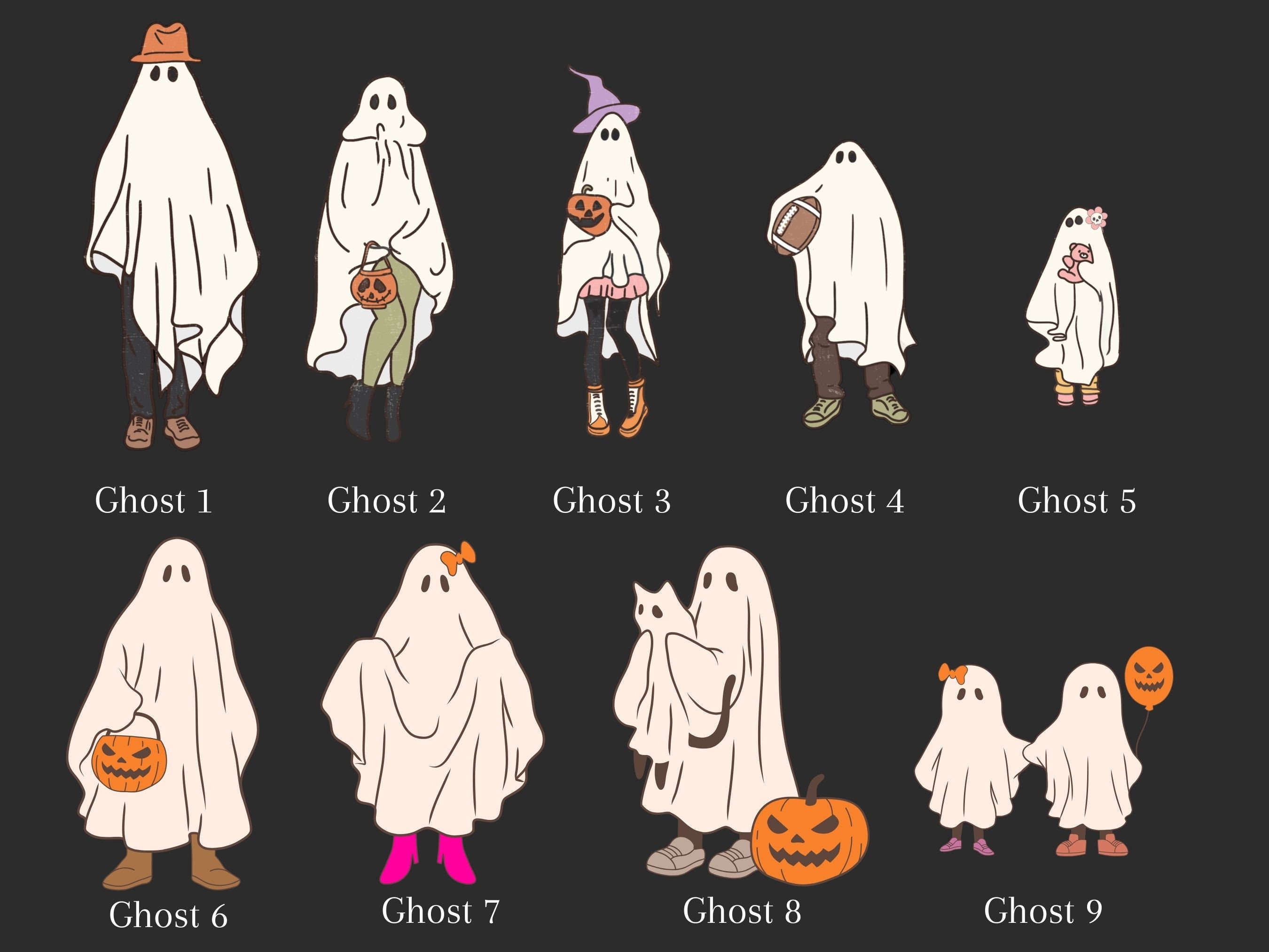 Halloween Ghost Family Portrait, Custom Family Portrait, Halloween ...