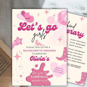 Last hoe down bachelorette itinerary template Lets Go Girls nashville bachelorette party itinerary last disco cowgirl bash vegasbachelorette