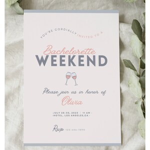 Deluxe Bachelorette Itinerary Template, bachelorette weekend itinerary, Bachelorette Party canva Template Hen Do invite, Hen do Itinerary