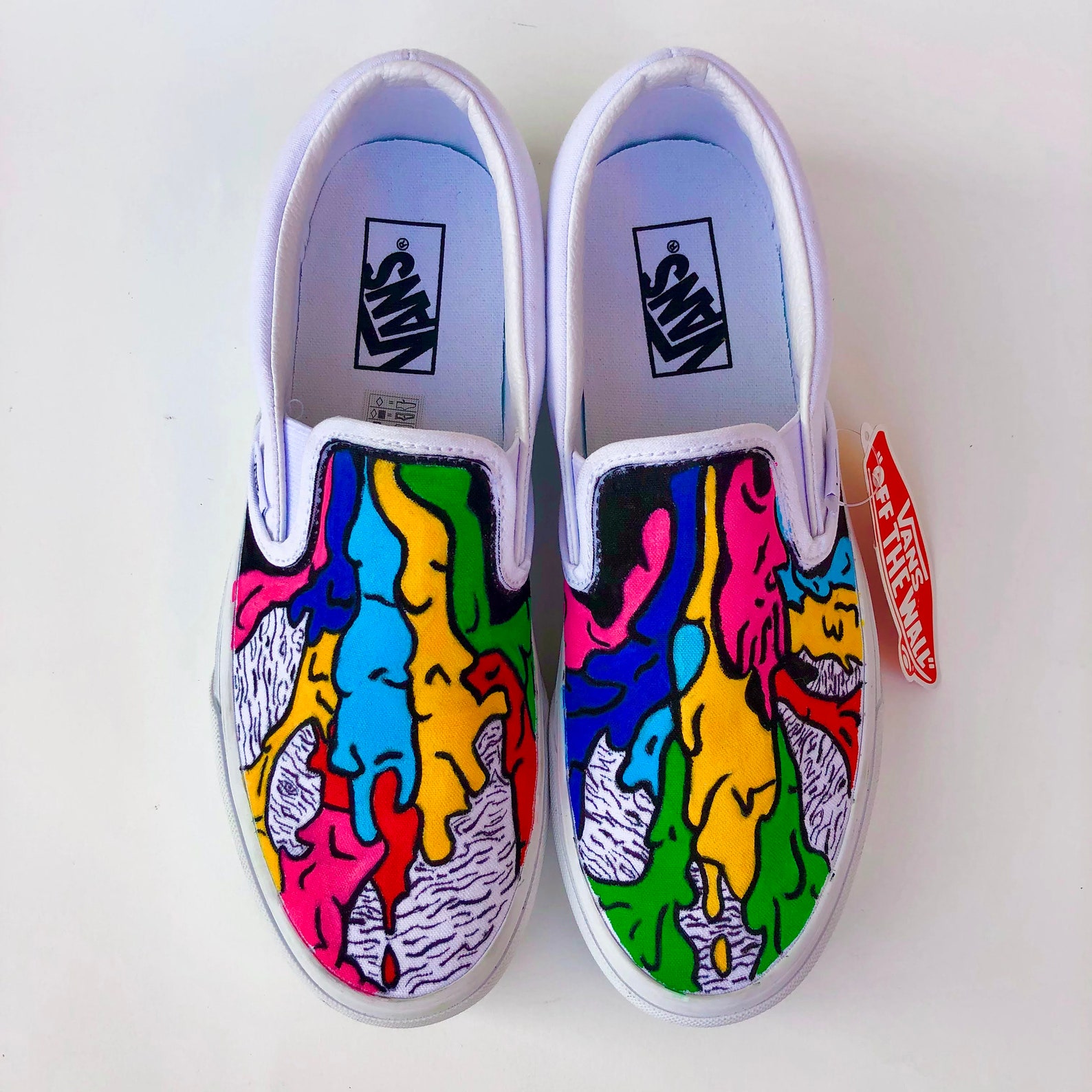 Custom Handpainted Slipon Vans Etsy
