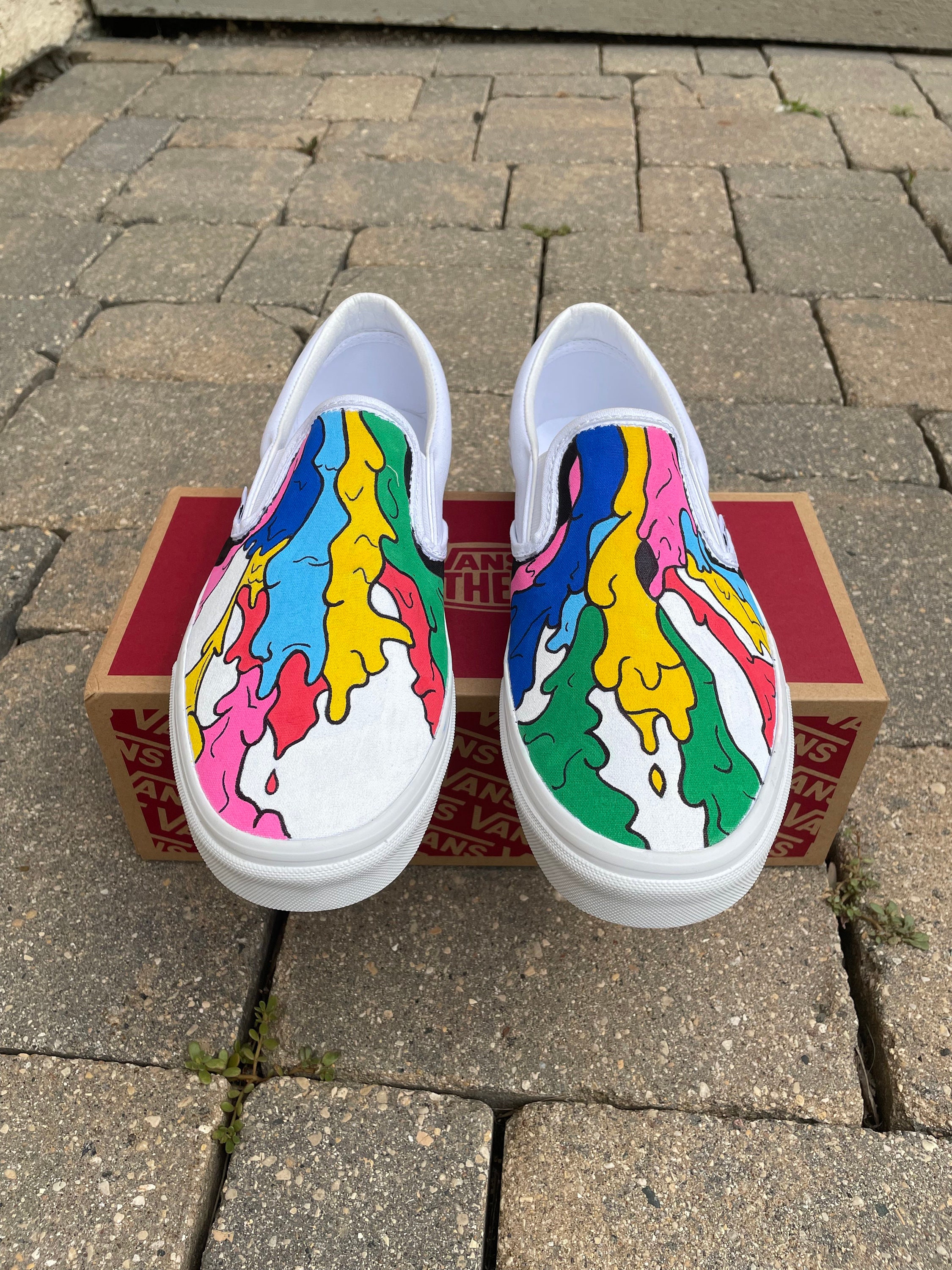 Vans slip on deals painted