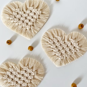 Mini macrame hearts