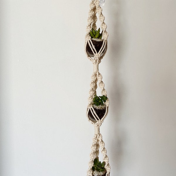 Triple Macrame Plant Hanger - Etsy