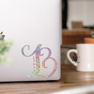 Single Letter Vinyl Decal, Initial Letter Sticker, Monogram Decal, Water Bottle Name Letter Sticker, Laptop Letter Decal, Car Decal Sticker