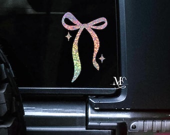 Bow Car Decal, Coquette Bow Vinyl Decal for Women, Personalized Bow Sticker, Trendy Car Accessories, Vinyl Bow Decal, Cute Coquette Decal