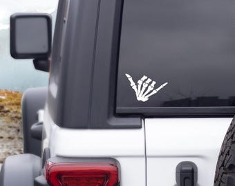 Hang Loose Skeleton Hand Decal, Car Decal, Vinyl Decal, Bumper Sticker, Sticker, Hang Loose, Vinyl, Window Decal, Car Sticker