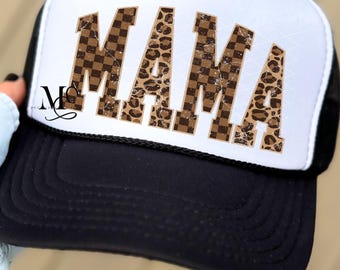 Mama Trucker Hat, Checkered Trucker Hats, Foam Trucker Hat, Trending Trucker Hat For Women, Cowgirl Style Trucker Hat
