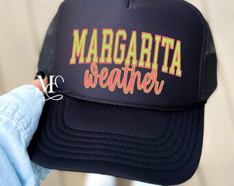 Margarita Weather Foam Trucker Hat, Neon Trucker Hat, Trucker Cap, Funny Trucker Hat For Women, Cute Retro Mesh Hat, Foam Hat