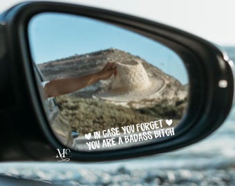 You Are A Badass Bitch Car Decal, Rearview Mirror Decal, Side Mirror Sticker Decal, Trending Vinyl Decal, Cute Car Accessories, Girly Decals