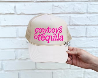 Cowboys And Tequila Trucker Hat, Western Trucker Hats, Trending Trucker Hat For Women, Cowgirl Style Trucker Hat, Summer Beach Hat, Cute Hat