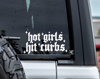 Adesivo Auto Riflettente 'Hot Girls Hit Curbs' Per Paraurti E Finestrini, Divertente E Resistente
