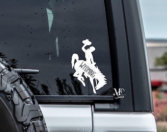 Licensed Wyoming Cowboys Steamboat Decal, Wyoming Decal, Wyoming Cowboys Sticker, Cute Car Accessories, Truck Decal, Wyoming Sticker