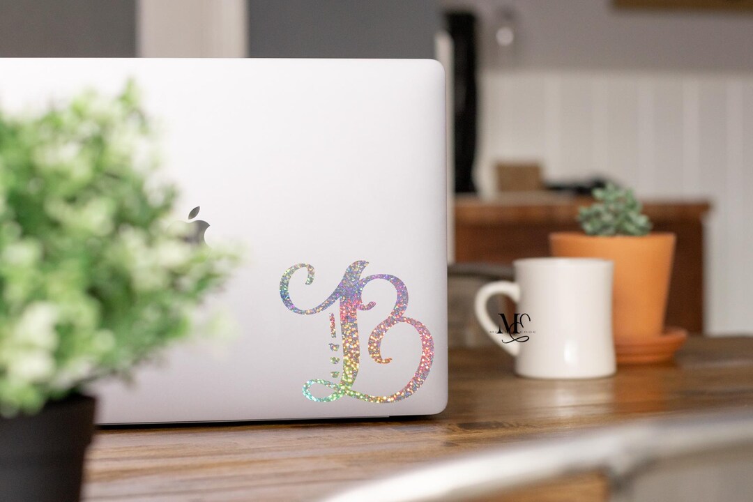 Single Letter Vinyl Decal, Initial Letter Sticker, Monogram Decal ...