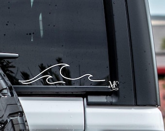 Ocean Wave Vinyl Car Decal, Ocean Vinyl Sticker For Window, Trending Vinyl Decal, Cute Car Accessories, Ocean Decal Sticker, Beach Sticker