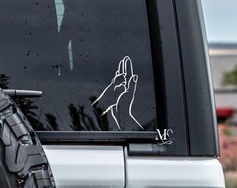 Paw Hand High Five Car Decal, Funny Vinyl Decal, Trending Decal For Car, Cute Car Accessories, Paw Prints Decal, Dog Lover Decal Sticker