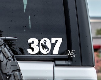 Licensed Wyoming Cowboys 307 Steamboat Decal, Wyoming Decal, Wyoming Cowboys Sticker, Car Accessories, Truck Decal, Wyoming Sticker
