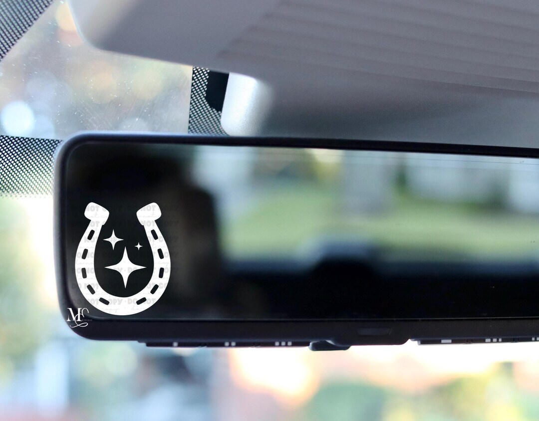Horseshoe Car Decal, Rearview Mirror Decal, Side Mirror Sticker Decal ...