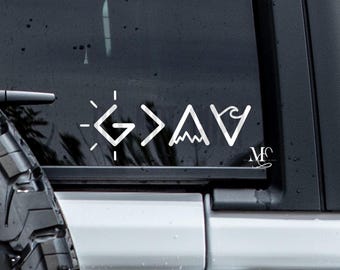 Calcomanía de vinilo para coche "Dios es más grande que", calcomanía de vinilo para ventana "Fe", calcomanía de vinilo de moda, accesorios bonitos para coche, calcomanía para camión