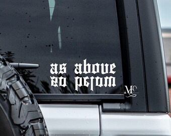 As Above So Below Car Decal, Gothic Vinyl Decal, Trending Decals For Cars, Cute Car Accessories, Spooky Vinyl Sticker, Gothic Witch Sticker
