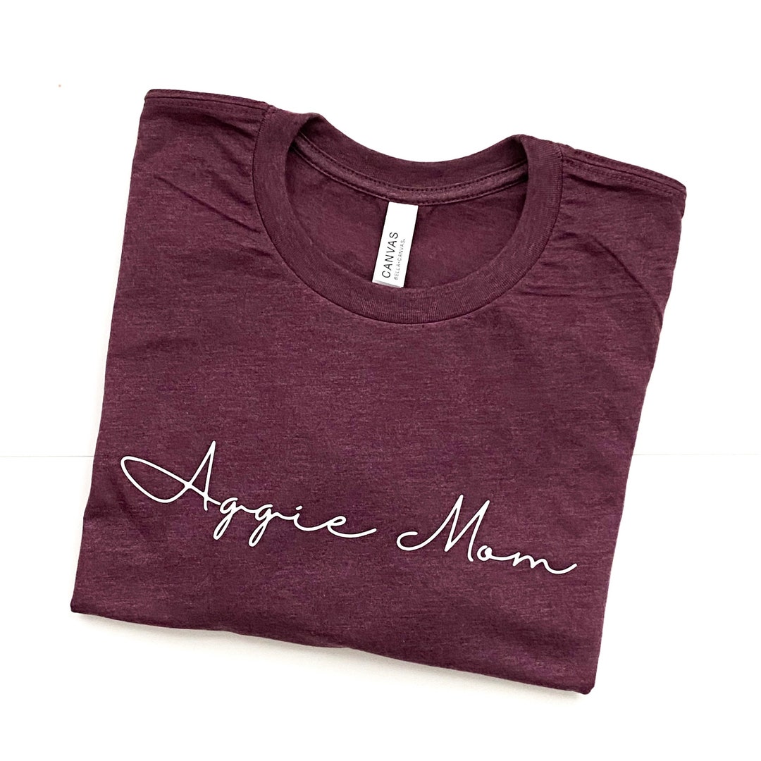 Aggie Mom T-shirt // Texas A&M University Parent Shirt, Maroon TAMU Tee