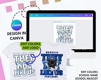 They Not Like Us Canva Frame, Canva Tshirt, Editable Template, Mascot, Canva, Sublimation, Canva They Not Like Us