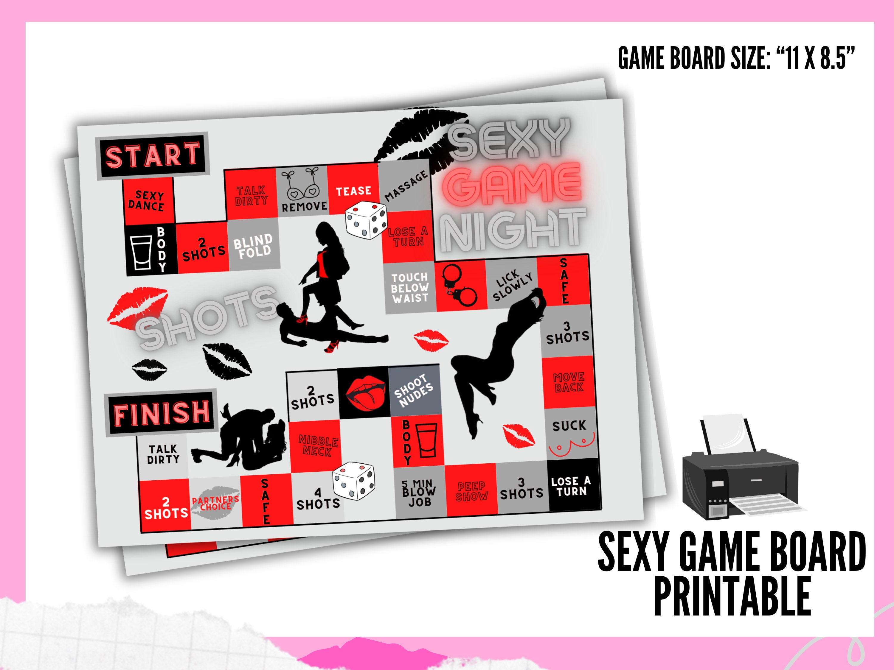 Adult Board Game, Printable, Couples Game, Canva Template, Day Dirty ...