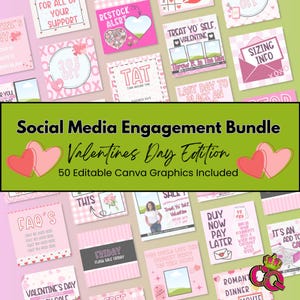 Canva, Valentine Engagement interactieve sociale mediabundel, socialmediaposts, engagementposts, bewerkbare sjabloon, socialmedia-graphics,