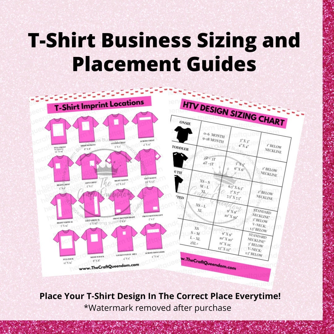 T-shirt Size Chart and Placement SVG T-shirt Size Chart Svg 
