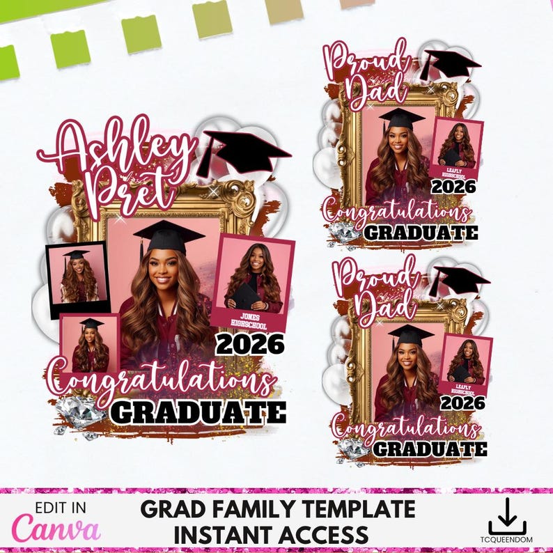 Editable Graduation TShirt Template, Graduation T Shirt Design, Canva Template, Canva Graduation TShirt, sublimation, dtf, Graduation Shirt image 1