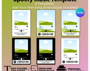 Music Player Template Canva, Canva Frame, Music Player Plaque, Glass Music Player, Music Photo Frame, Album Song Cover, Canva Editable,