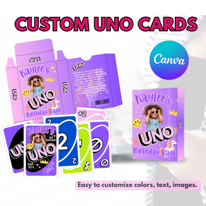 Custom UNO Cards, Editable Playing Card, Unique Family Party Favors ...