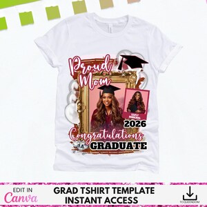 Editable Graduation TShirt Template, Graduation T Shirt Design, Canva Template, Canva Graduation TShirt, sublimation, dtf, Graduation Shirt image 4