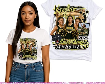 Cheer Captain T-Shirt Template, Canva Cheerleader, Class of 2026 Senior Spirit Tee, Canva Tshirt, Cheer Team, Cheerleading Tshirt, Canva