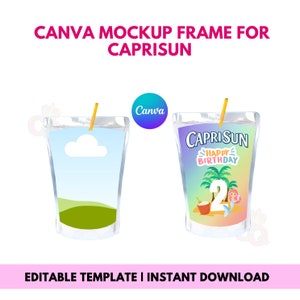 Canva Caprisun Frame, Caprisun Mockup, Add Your Own Image, Canva Mockup, Party Favor, Editable Template, Product Mockup,  Caprisun