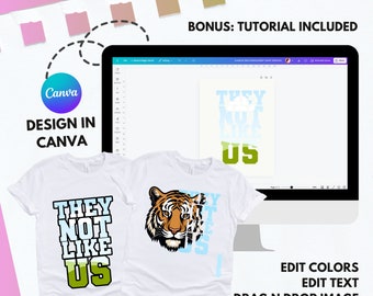 Ze houden niet van ons Canvalijst, canvas T-shirt, bewerkbare sjabloon, mascotte, canvas, sublimatie, canvas Ze houden niet van ons