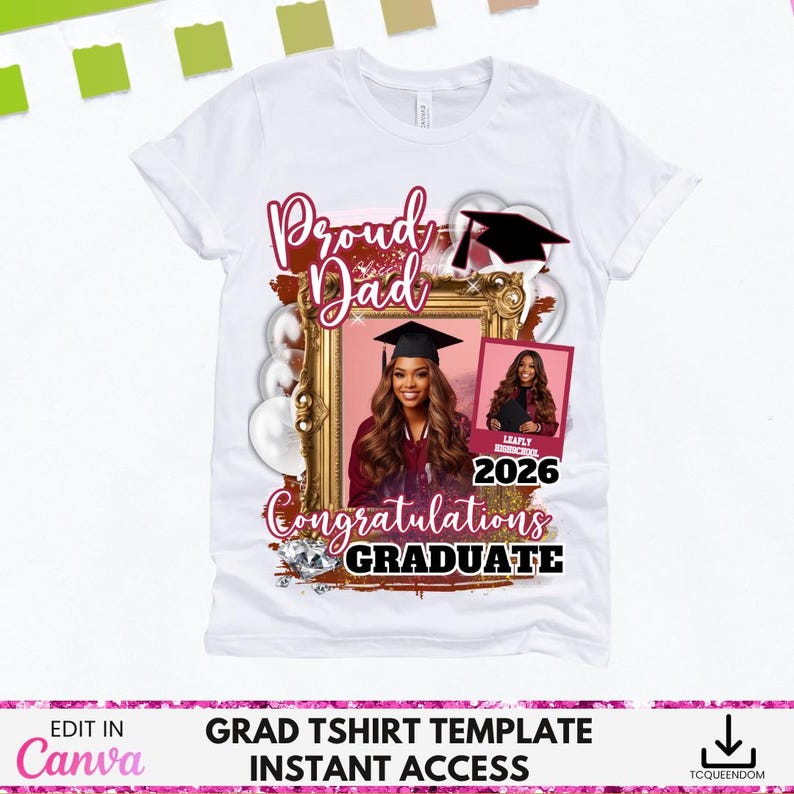 Editable Graduation TShirt Template, Graduation T Shirt Design, Canva Template, Canva Graduation TShirt, sublimation, dtf, Graduation Shirt image 3