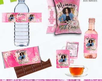 Pacchetto di patatine per la festa della mamma, Festa della mamma Canva, Sacchetto di patatine Canva, Sacchetto di patatine per la mamma, Canva Mom, Regalo per la festa della mamma, Regalo per la mamma, Canva Mom