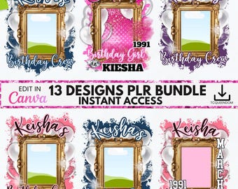 Editable Birthday TShirt Template, Birthday T Shirt Design, PLR Canva Template, Canva Birthday Shirt, sublimation, dtf, Canva Birthday Shirt