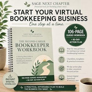 Virtual Bookkeeping Business Startup Workbook | 106-Page Guided Action Plan (Digital Download)
