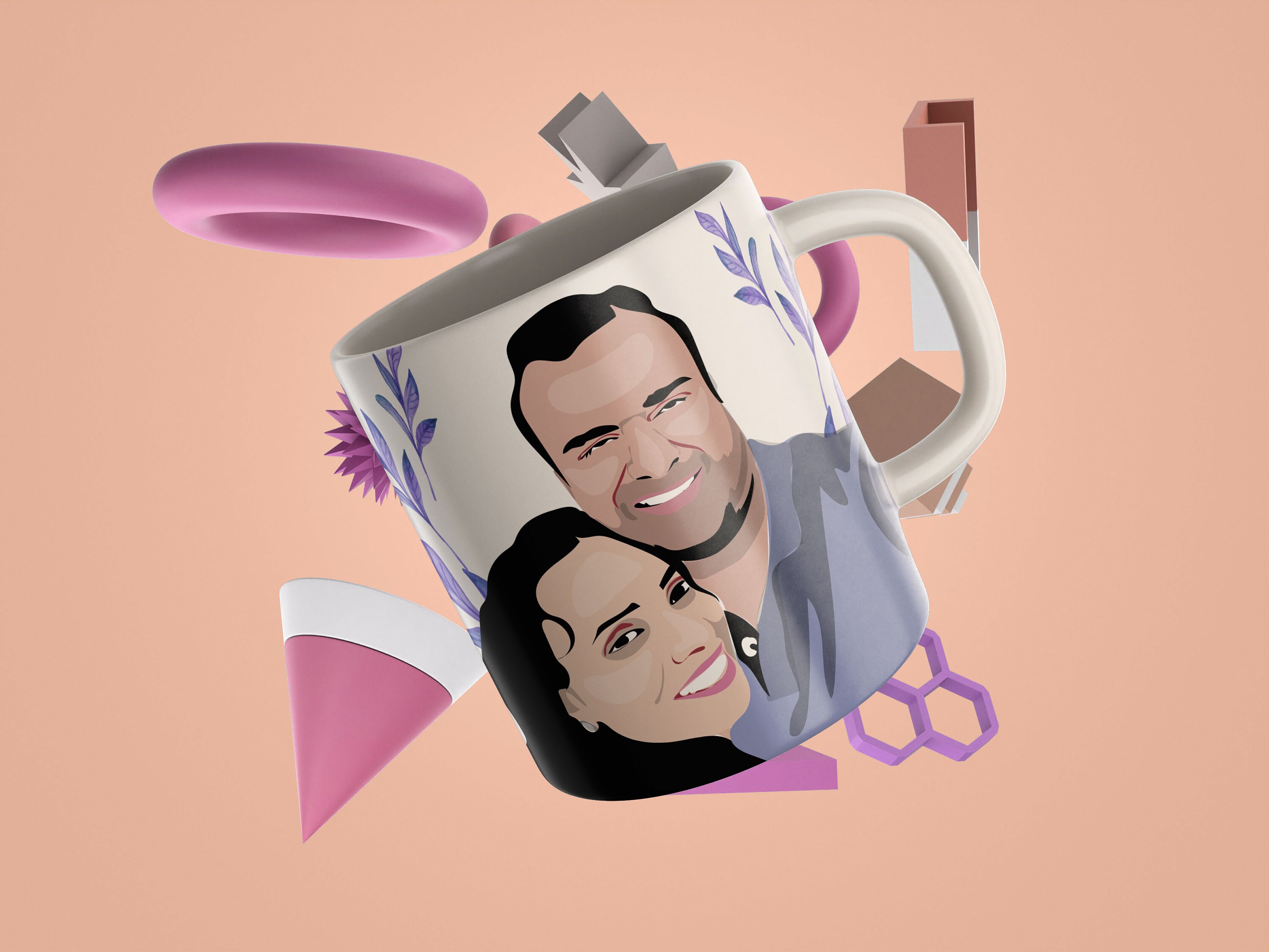 Personalized Cartoon Mug From Photo Anime Mug Couple Mug Etsy