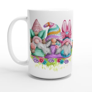 Easter Gnomes! White 15oz Ceramic Mug