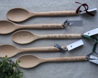 Wooden Engraved Kitchen Spoon | Funny Kitchen Spoon | Cute Kitchen Spoon